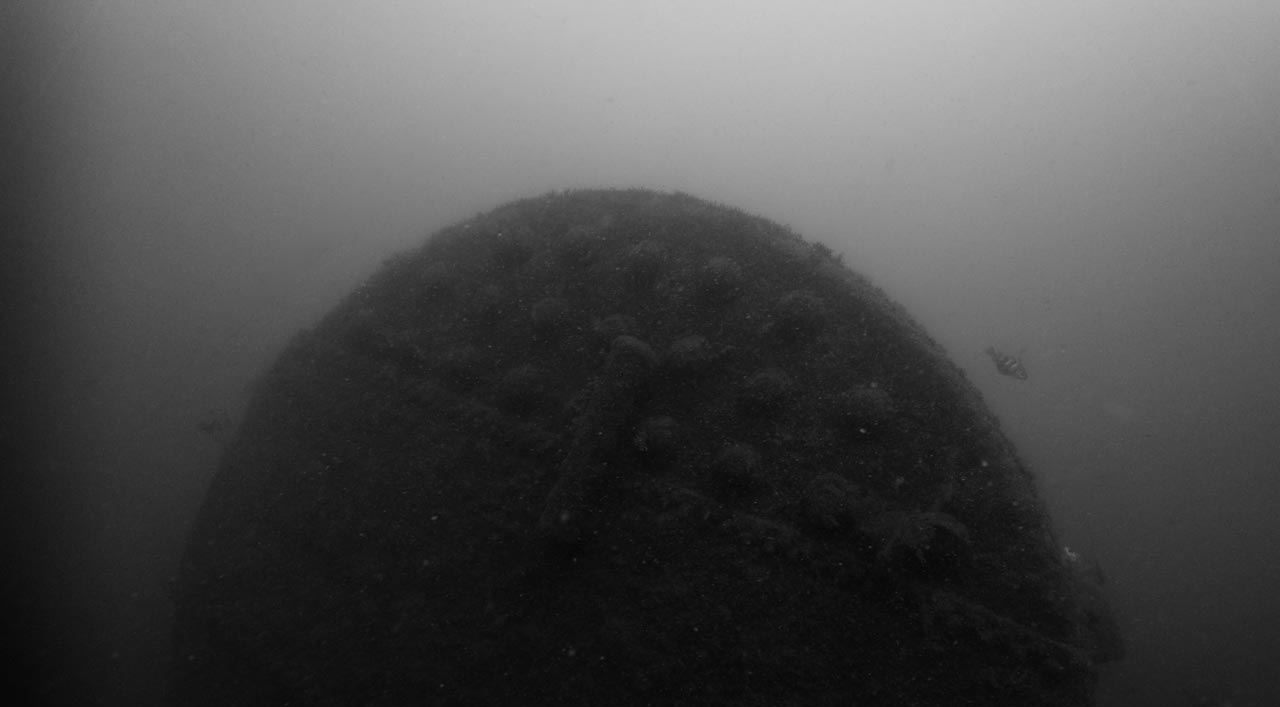 The wreck of Recoin off the coast of Oleron island in Charente-Maritime, France, Atlantic ocean.