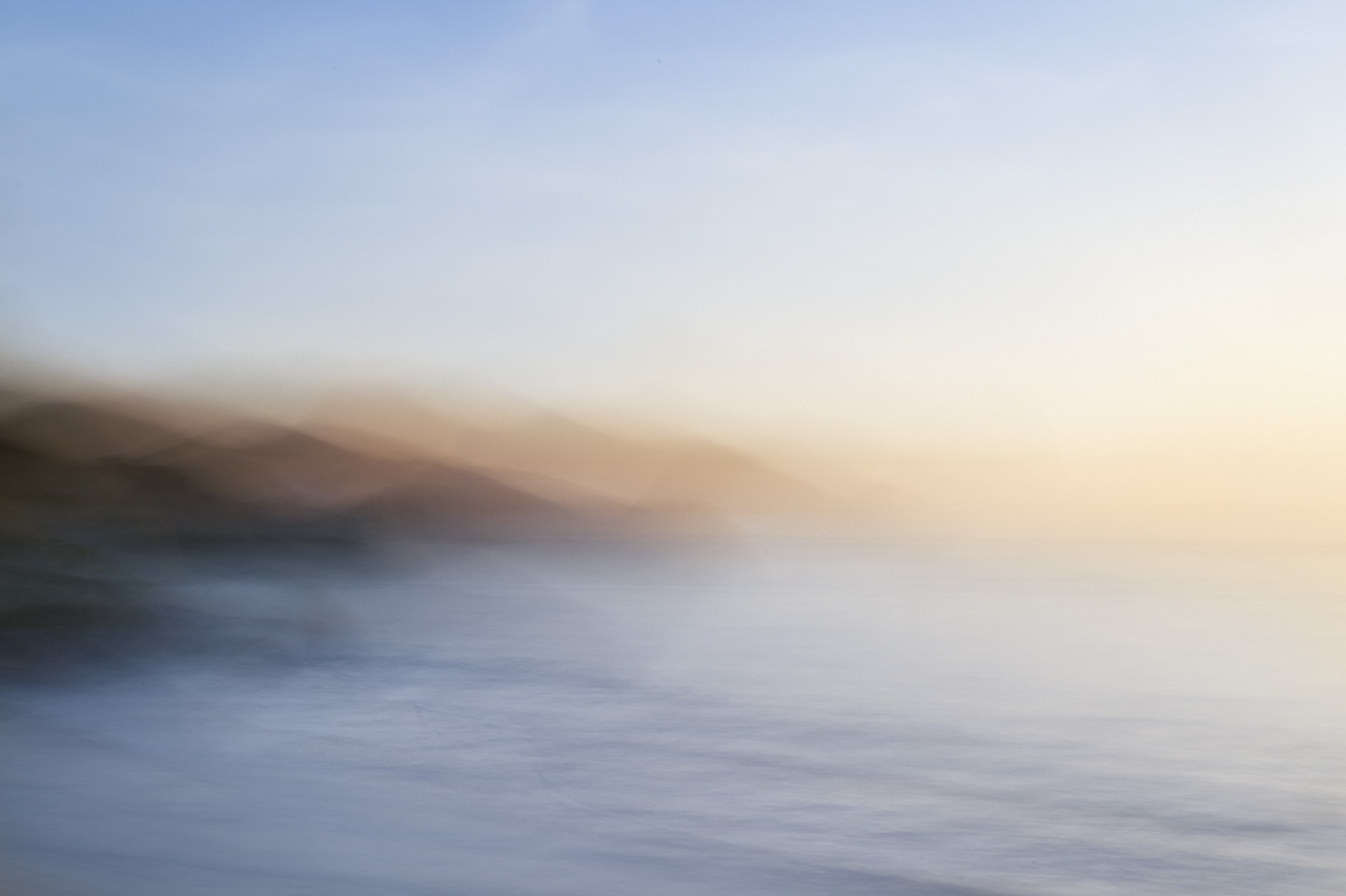 Landscape of the coast of Charente-Maritime photographed intentionaly blurred. Fine art Photograph in color by Amar Guillen, photographer artist.
