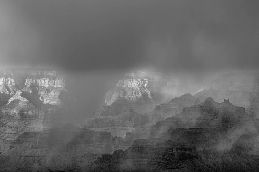 Grand Canyon in Arizona in United States in black and white Grand Canyon in Arizona in United States in black and white