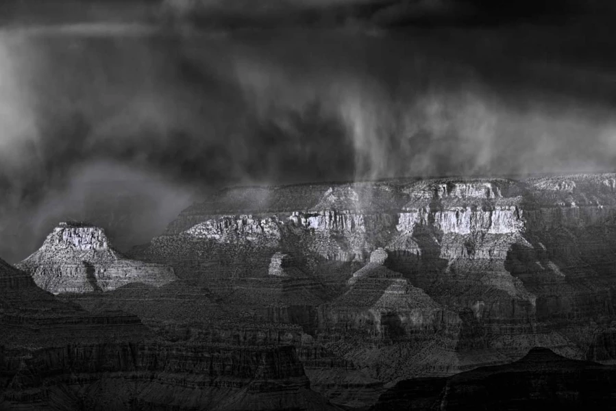 Grand Canyon in Arizona in United States in black and white Grand Canyon in Arizona in United States in black and white