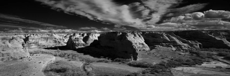 Photo of Canyon de Chelly in Arizona in black and white. Photo of Canyon de Chelly in Arizona in black and white.