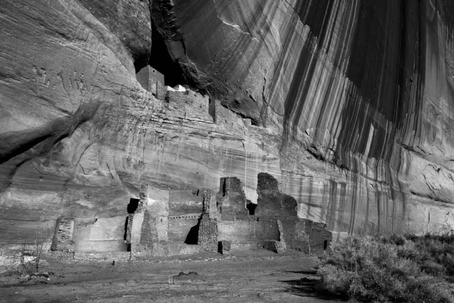 Photo of Canyon de Chelly in Arizona in black and white. Photo of Canyon de Chelly in Arizona in black and white.