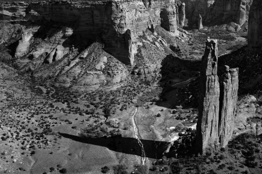 Photo of Canyon de Chelly in Arizona in black and white. Photo of Canyon de Chelly in Arizona in black and white.
