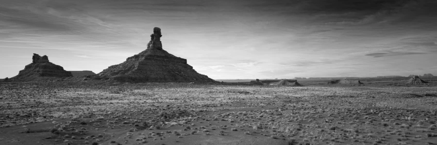Landscape of Valley of the Gods in Utah in black and white. Landscape of Valley of the Gods in Utah in black and white.