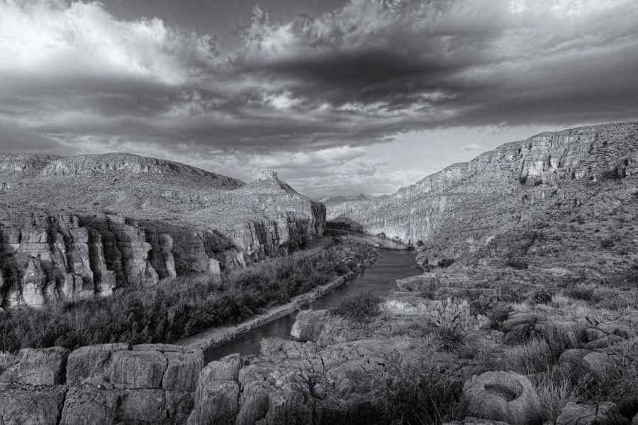 Landscape of Big Bend in Texas in black and white. Landscape of Big Bend in Texas in black and white.
