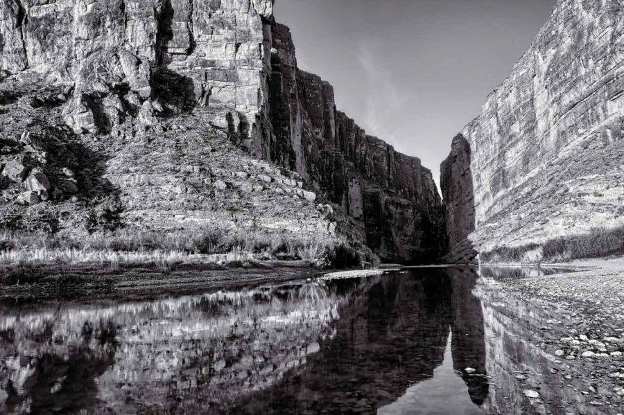 Landscape of Big Bend in Texas in black and white. Landscape of Big Bend in Texas in black and white.
