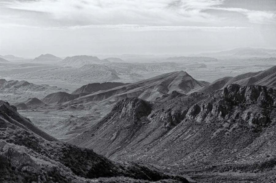 Landscape of Big Bend in Texas in black and white. Landscape of Big Bend in Texas in black and white.