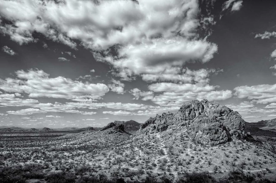Landscape of Big Bend in Texas in black and white. Landscape of Big Bend in Texas in black and white.