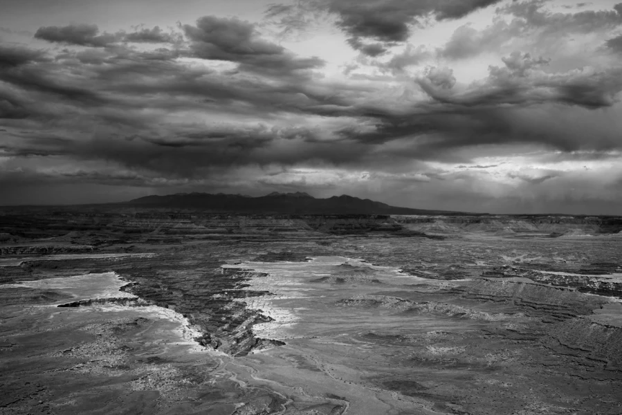 Paysage en noir et blanc de Island in the Sky dans les Canyonlan Paysage en noir et blanc de Island in the Sky dans les Canyonlan