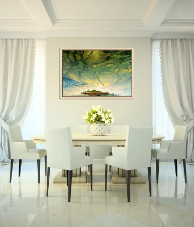 Example of a fine art print hanging on a wall and created by Ama Example of a fine art print hanging on a wall and created by Ama