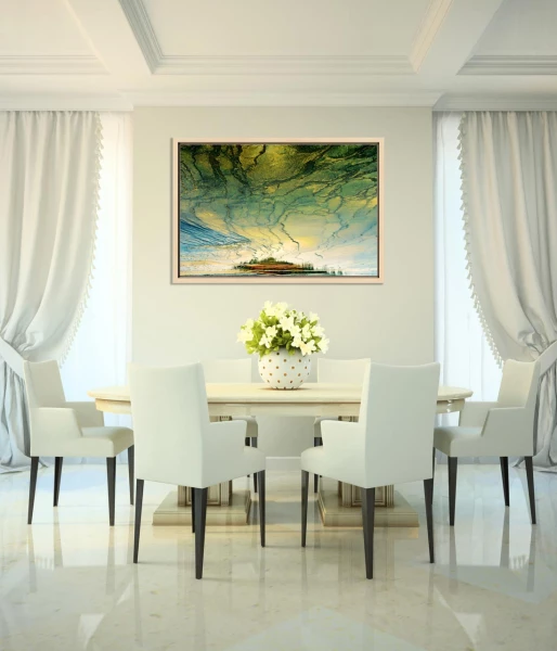 Example of a fine art print hanging on a wall and created by Ama Example of a fine art print hanging on a wall and created by Ama