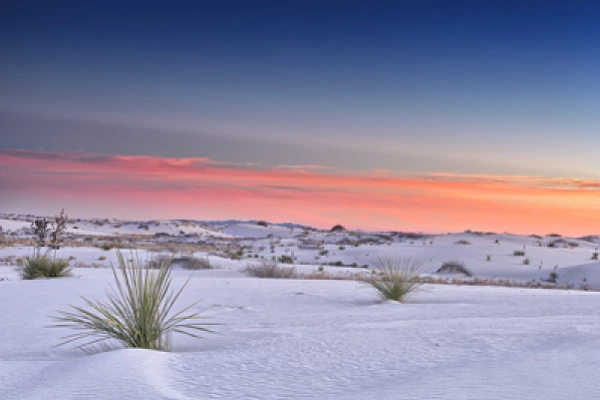 Landscapes of White Sand Dunes in New Mexico in the United States Photographs of the White Sand Dunes desert in New Mexico, USA.