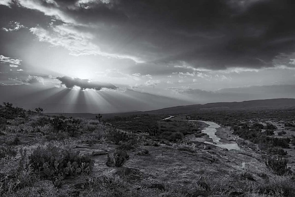 Processing a Fine Art Photo Correctly Is Time Consuming This black-and-white photograph of a Big Bend landscape in Texas was developed to hightlight the Rio Grande river.