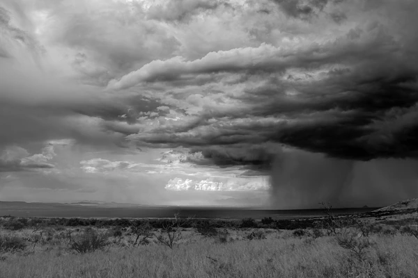 Why Luck Is the Secret to Creating Good Nature Photos Landscape of Madera Canyon under a big storm.