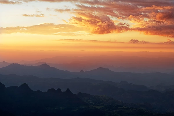 Not Having A Photographic Why Is a Big Mistake to Avoid in Photo Sunrise over the Simien Mountains in Ethiopia. Photograph in color by Amar Guillen, artist photographer.