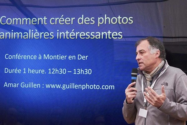 16 Novembre 2017. Conférence photo animalière à Montier-en-Der Conférence consacrée à la photographie animalière au festival de Montier-en-Der.