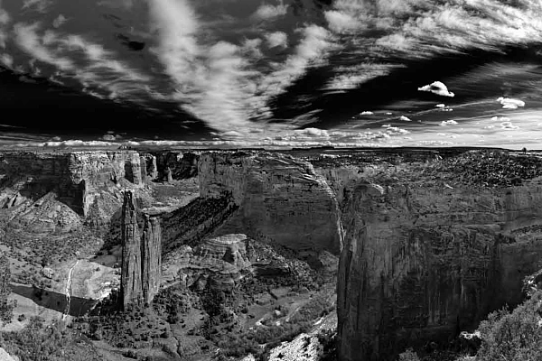 Why and How: Photographing Canyon de Chelly In Arizona Spider Rock in Canyon de Chelly in Arizona in black and white. Photography by Amar Guillen, Photographer Artist